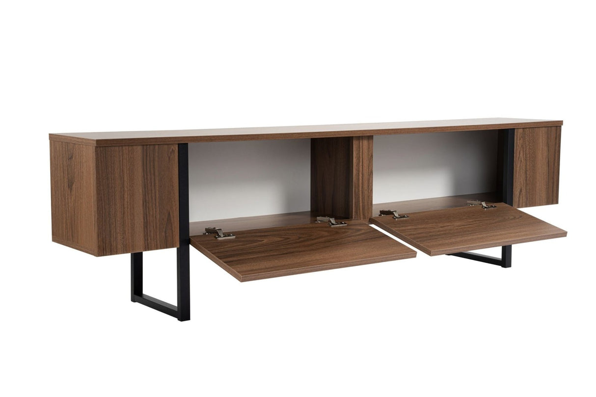Fernsehschrank Serenity Walnuss Schwarz 180x29.5x50 cm Walnuss Schwarz Melamin 