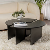 Runder Couchtisch Moari Schwarz Melamin 90 cm 