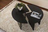 Runder Couchtisch Moari Schwarz Melamin 90 cm 