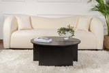 Runder Couchtisch Moari Schwarz Melamin 90 cm 
