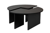 Runder Couchtisch Moari Schwarz Melamin 90 cm 