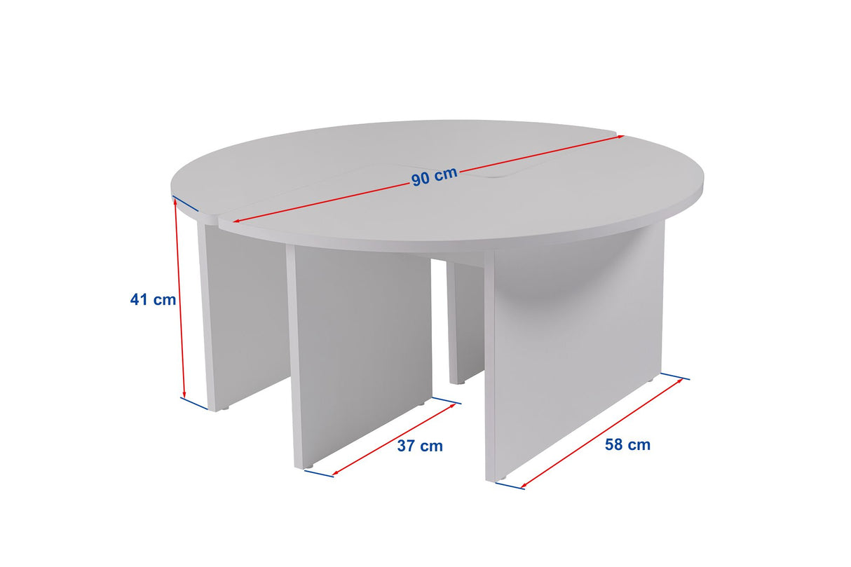 Runder Couchtisch Moari Schwarz Melamin 90 cm 