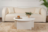 Runder Couchtisch Moari Holzoptik Weiß Melamin 90 cm 