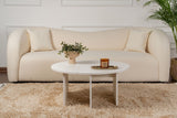 Runder Couchtisch Moari Holzoptik Weiß Melamin 90 cm 