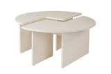 Runder Couchtisch Moari Holzoptik Weiß Melamin 90 cm 