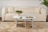 Runder Couchtisch Moari Weiß Melamin 90 cm 