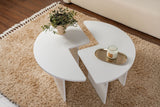 Runder Couchtisch Moari Weiß Melamin 90 cm 