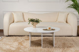 Runder Couchtisch Moari Weiß Melamin 90 cm 