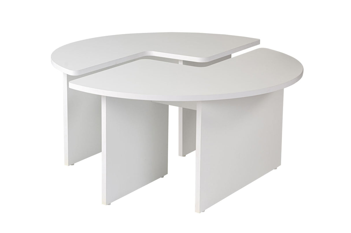 Runder Couchtisch Moari Weiß Melamin 90 cm 