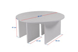 Runder Couchtisch Moari Weiß Melamin 90 cm 
