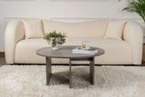 Runder Couchtisch Moari Beton Look Grau Melamin 90 cm 