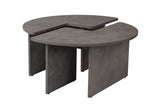 Runder Couchtisch Moari Beton Look Grau Melamin 90 cm 