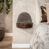 Schwebende Halbrunde Nachttische Set 2 – Akazie 