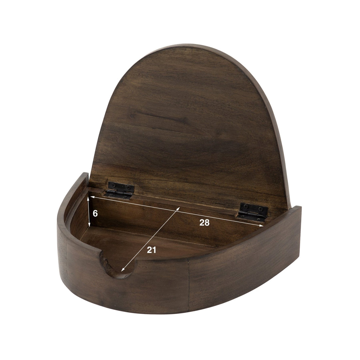 Schwebende Halbrunde Nachttische Set 2 – Akazie 