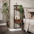 Nachttische – Schmaler Nachttisch Industriell Naomi Akazienholz 1 Schublade Drift Brown - Dimehouse