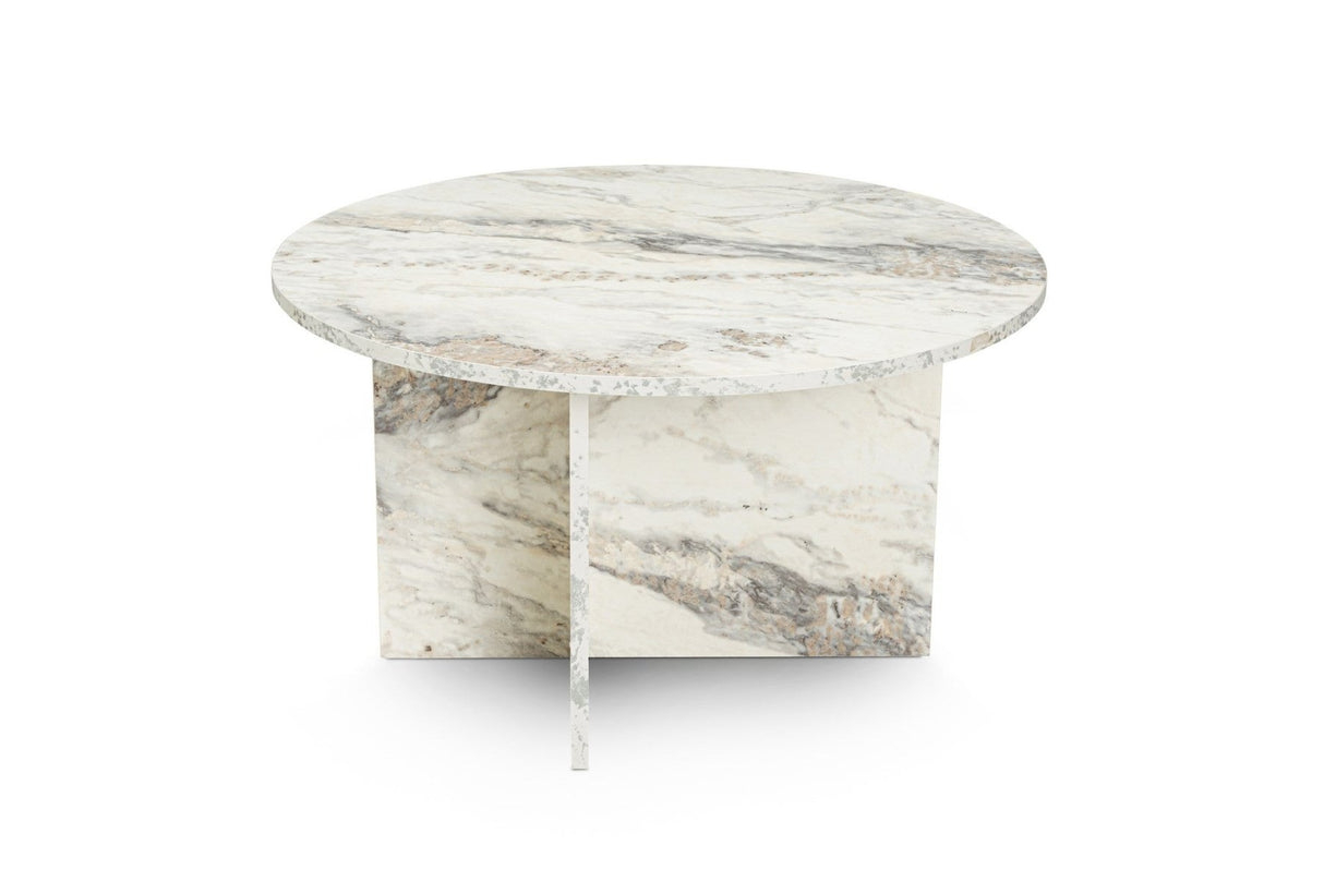 Runder Couchtisch Armo Marmoroptik 80 cm 