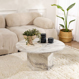 Runder Couchtisch Vano Marmoroptik 80 cm 