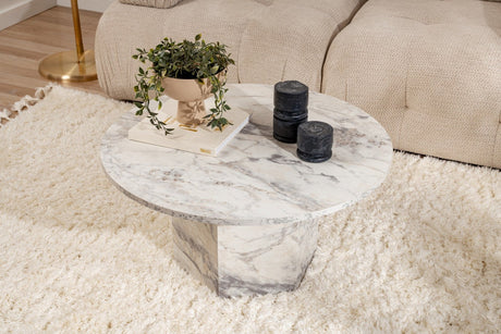 Runder Couchtisch Vano Marmoroptik 80 cm 