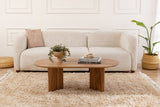 Ovale Couchtisch Holzoptik - 120x60 