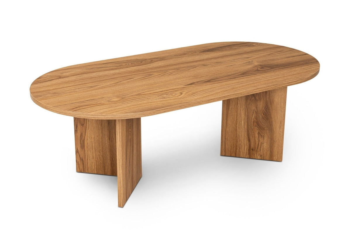 Ovale Couchtisch Holzoptik - 120x60 
