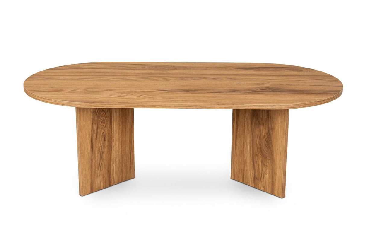 Ovale Couchtisch Holzoptik - 120x60 