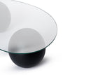 Nierförmiger Couchtisch Organisch - Glas - Schwarzer Rahmen 120x70 cm 