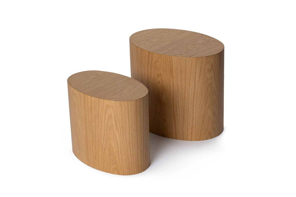 Couchtisch Set von 2 Ileps Eichenholz Optik - 34x40 / 25x33 cm 