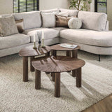 Wohnzimmertisch Set von 3 Myla Dreieckig Teakholz Braun 