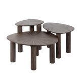 Wohnzimmertisch Set von 3 Myla Dreieckig Teakholz Braun 