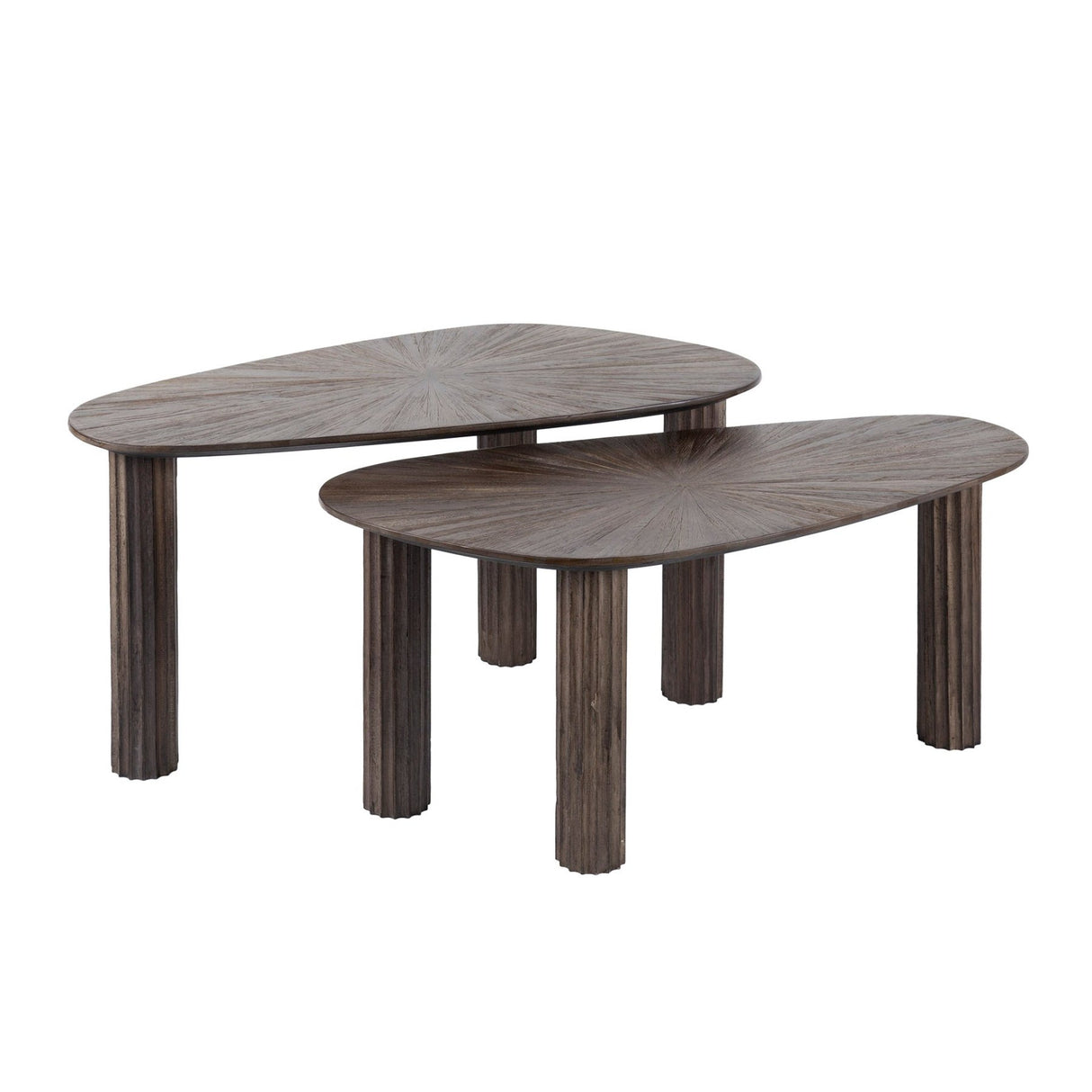 Couchtisch Set von 2 Myla Organisches Teakholz Braun 