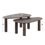 Couchtisch Set von 2 Myla Organisches Teakholz Braun 