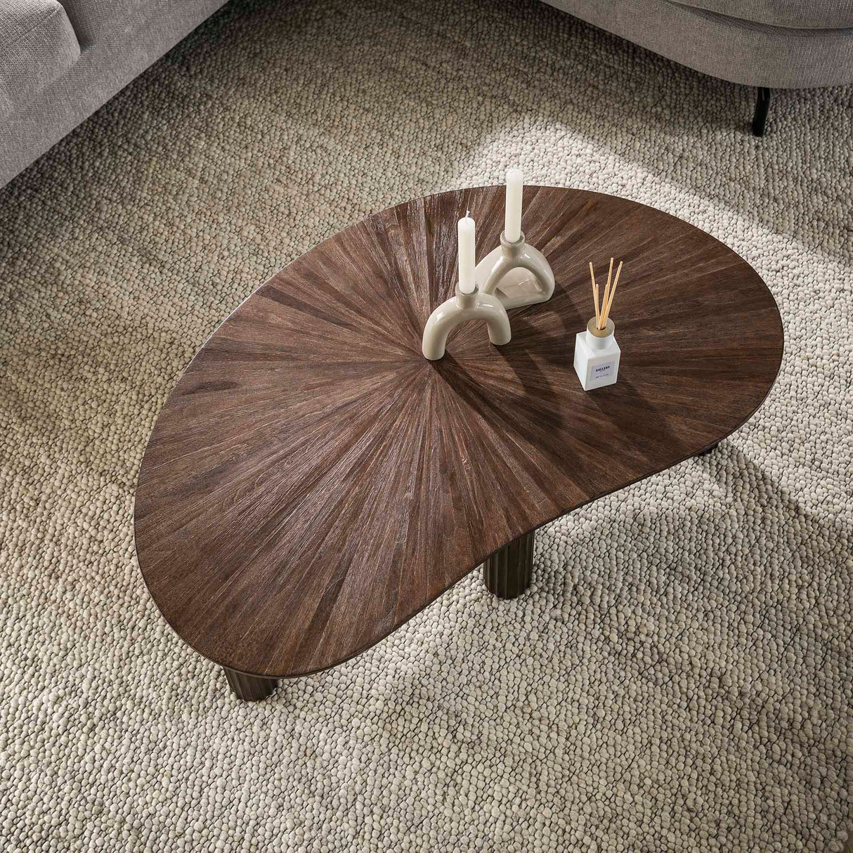 Couchtisch Myla Organisches Teakholz Braun 110 cm 