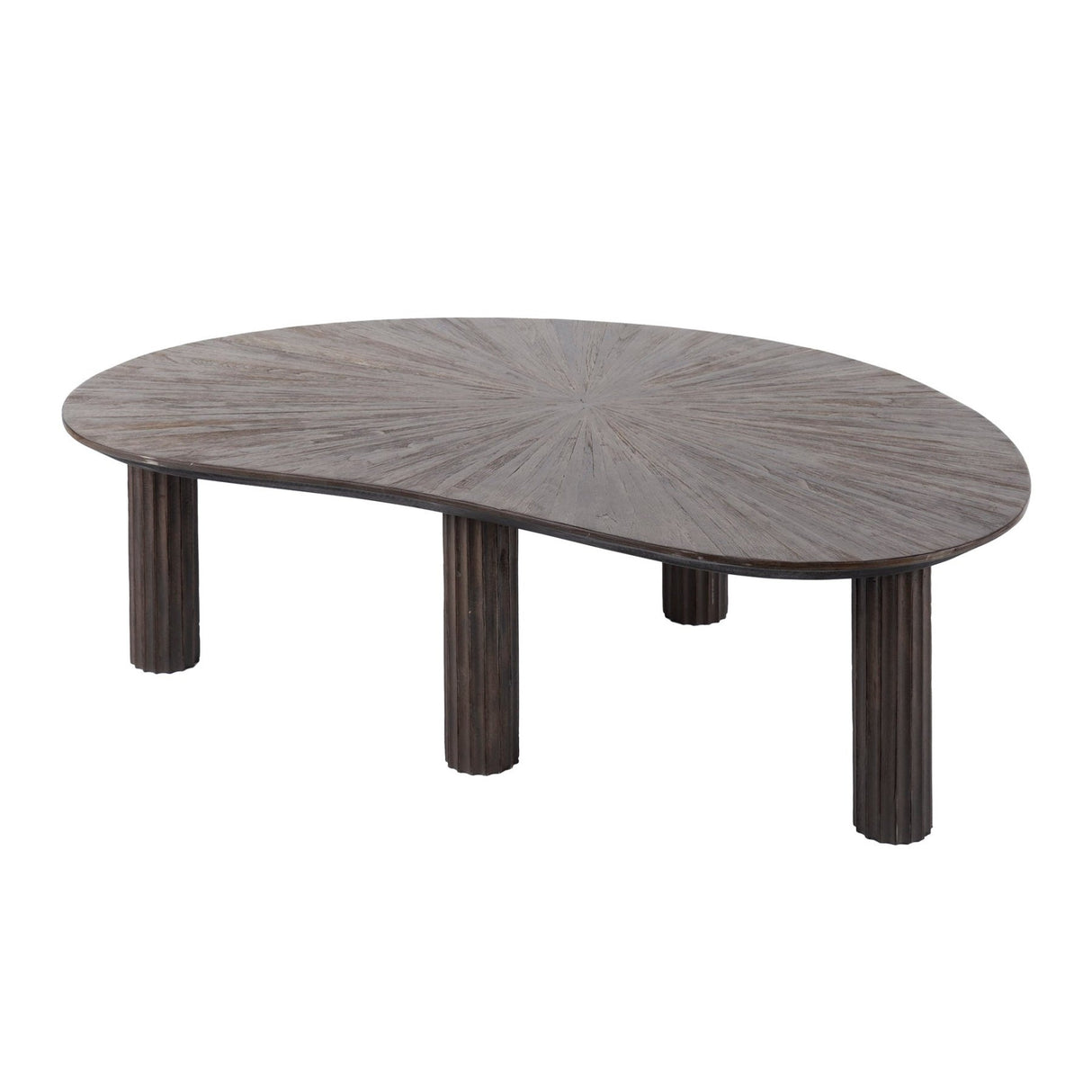 Couchtisch Myla Organisches Teakholz Braun 110 cm 