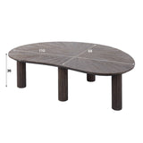 Couchtisch Myla Organisches Teakholz Braun 110 cm 