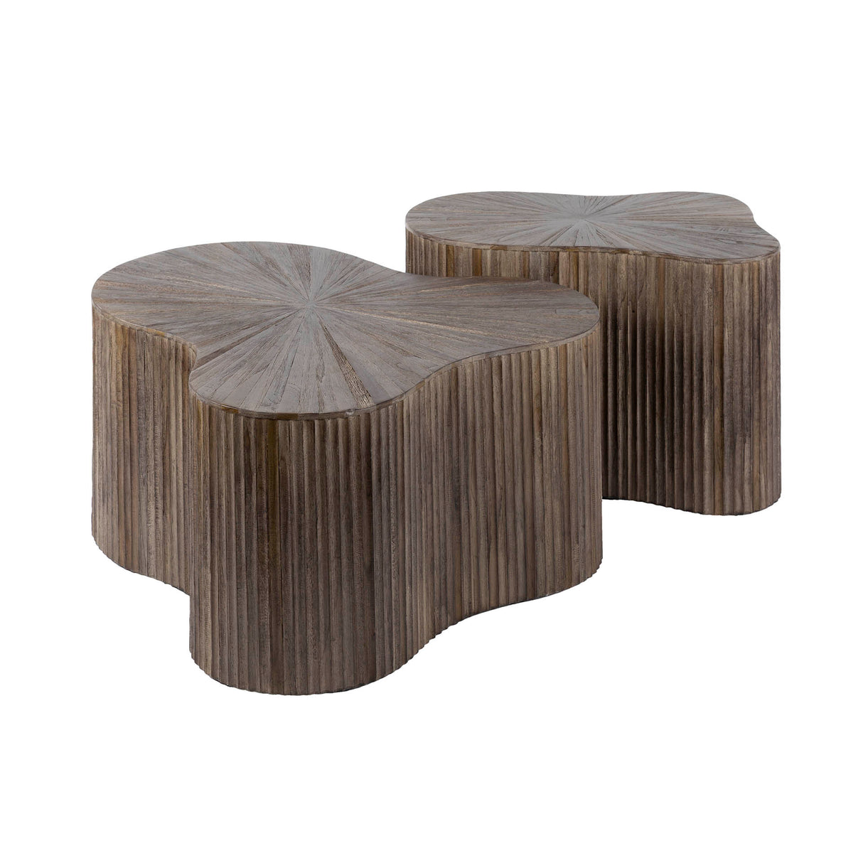 Couchtisch-Set von 2 Myla Organische Form Teakholz Braun 