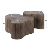 Couchtisch-Set von 2 Myla Organische Form Teakholz Braun 