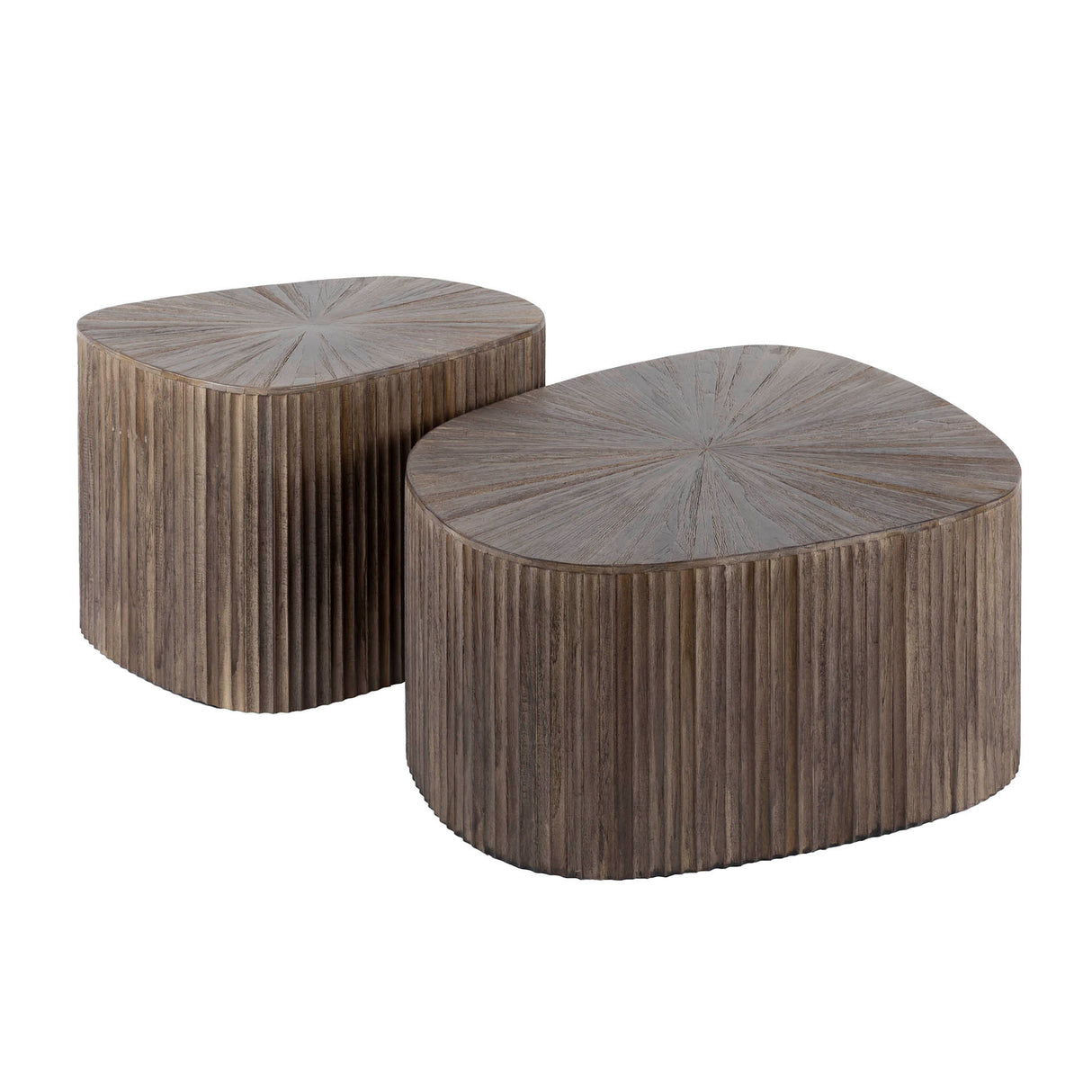 Couchtisch-Set von 2 Myla quadratisch Teakholz Braun 