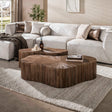 Couchtische - 2er-Set Bio-Couchtische dunkelbraunes Teakholz Japandi Myla - Dimehouse