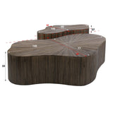 Set mit 2 Bio-Couchtischen aus dunkelbraunem Teakholz Myla