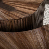 Set mit 2 Bio-Couchtischen aus dunkelbraunem Teakholz Myla