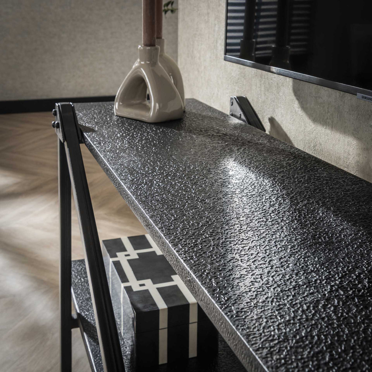 TV Möbel Loek Grau Metall 140 cm 