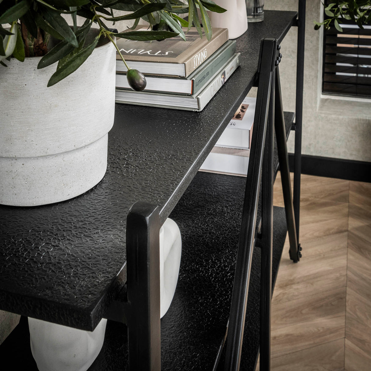 Wandregal Loek 3-lagig Metall Grau 