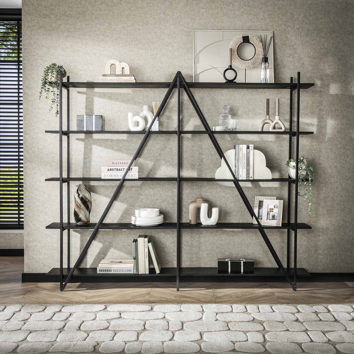 Wandregal Loek 5-lagig Metall Grau 220 cm 