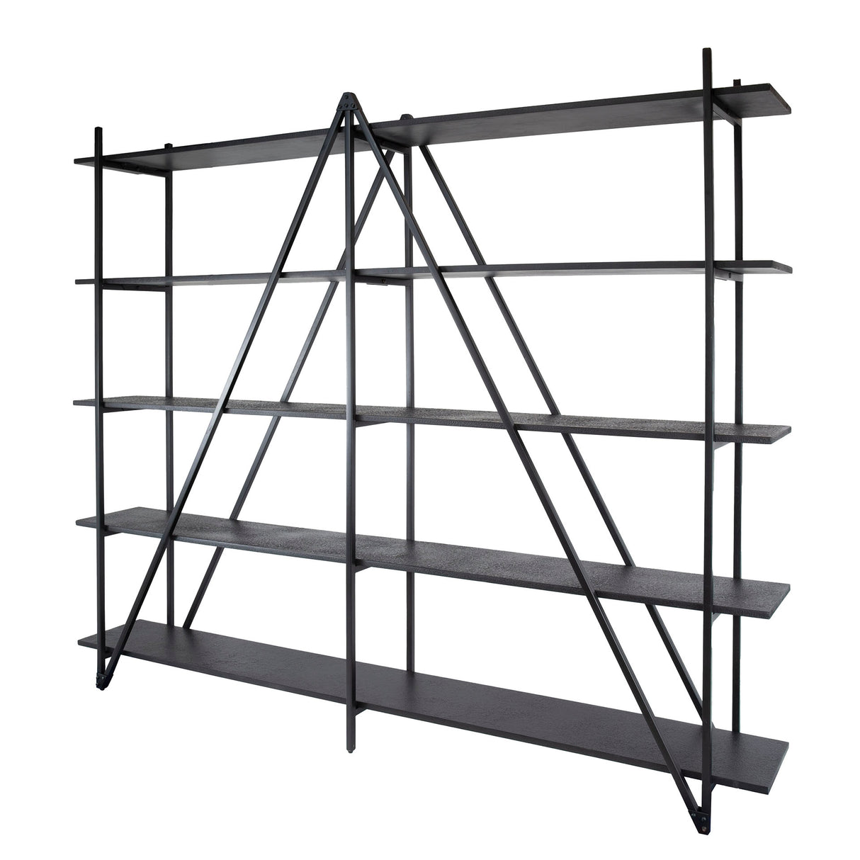 Wandregal Loek 5-lagig Metall Grau 220 cm 