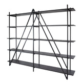 Wandregal Loek 5-lagig Metall Grau 220 cm 