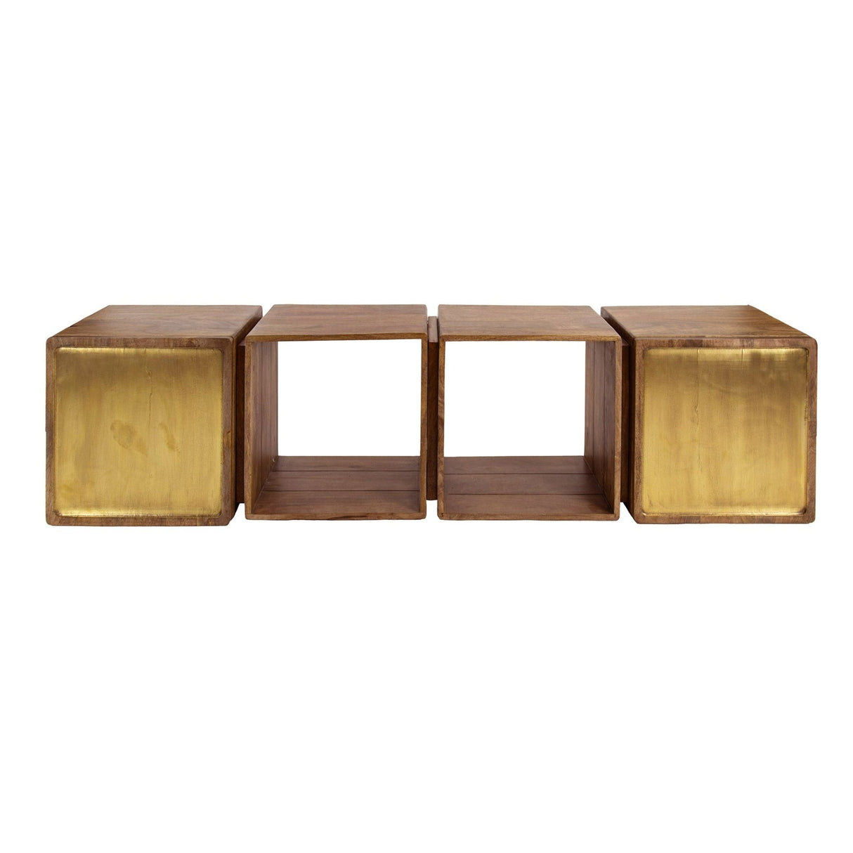 Hängendes Sideboard Maceo - Mangoholz Sand mit Messingakzent 169 cm 