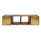 Hängendes Sideboard Maceo - Mangoholz Sand mit Messingakzent 169 cm 