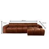 Banken-Ecksofa mit Lounge-Käufer Samt Strukturstoff - Streifen - rechts - Brix-Dimehouse