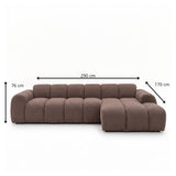 Banken-Ecksofa mit Lounge-Softbraun Bouclé Stoff - Streifen - rechts - Brix -Dimehouse