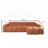 Banken-Ecksofa mit Lounge-Käufer Bouclé Stoff - Streifen - rechts - Brix -Dimehouse